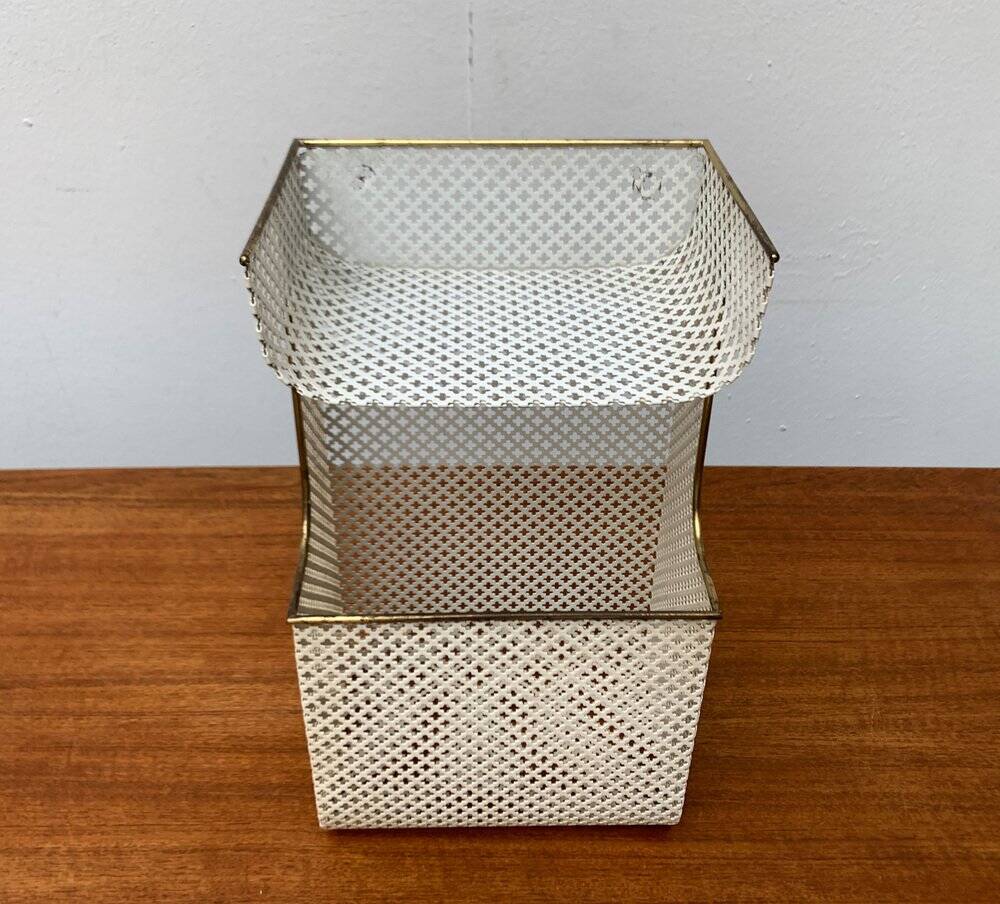 Perforated metal shelf from the mid-century, 1950s.