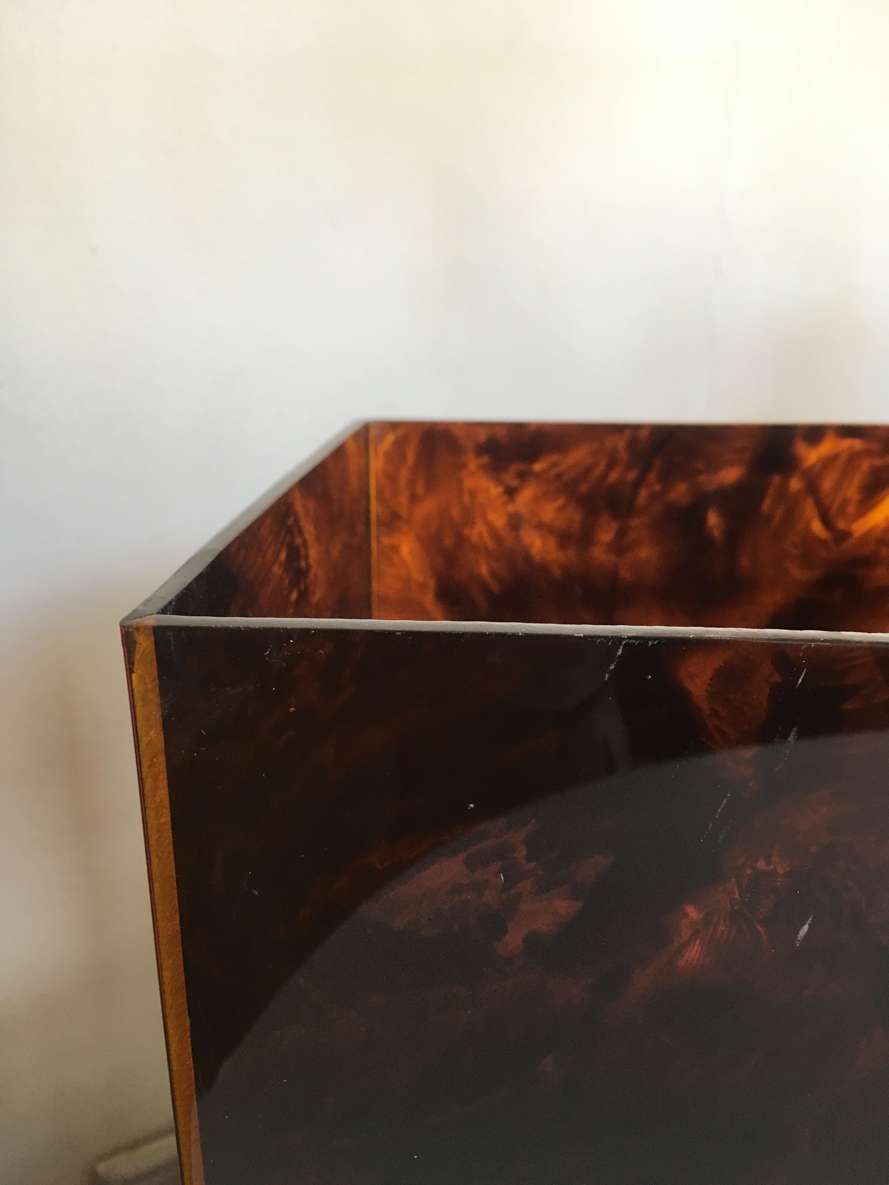 1970 Pompidou era lucite paper basket