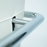 Dutch design Rob Eckhardt chaise longue white leather tubular steel, 1980s