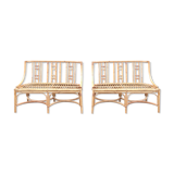 Pair of vintage rattan sofas