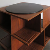 Gianfranco Frattini for Bernini italian wood leather swivel bookcase 1960s