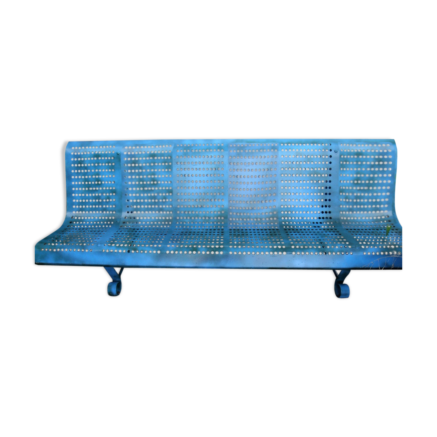 Banc public pour jardin metal perforé