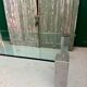 Vintage modernist coffee table in glass and chrome