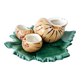 Servant Salt Pepper Mustard Ceramic DLG Vallauris Barbotine Escargot Leaf