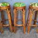 3 vintage high rattan bar stools 1970