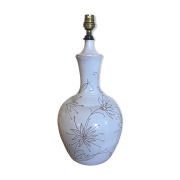 Pied de lampe en céramique émaillée  vintage