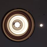 Two layered purple and white glass lamp