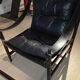 Rare Norwegian salon safari in dyed rosewood leather, 1965