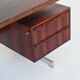 Danish floating writing desk in rosewood and chrome Denmark 1960