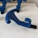 Vintage yellow blue plastic wall coat hooks Memphis 1980s