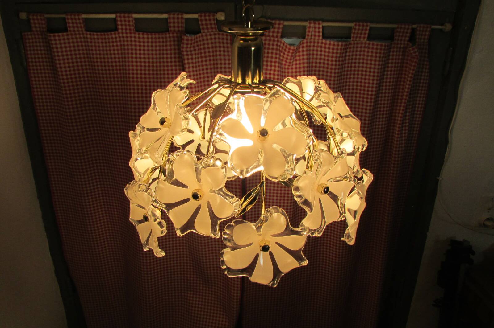 Suspension, vintage chandelier, 18 flowers