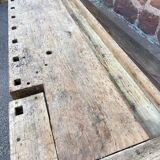 Industrial table Carpenter's workbench in natural raw wood vintage bohemian