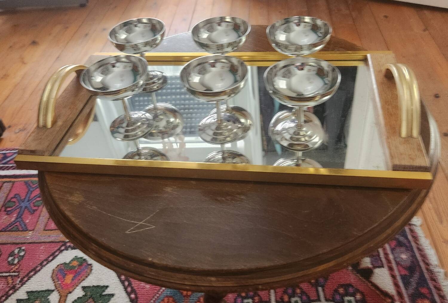 Golden mirror plateau Art Deco