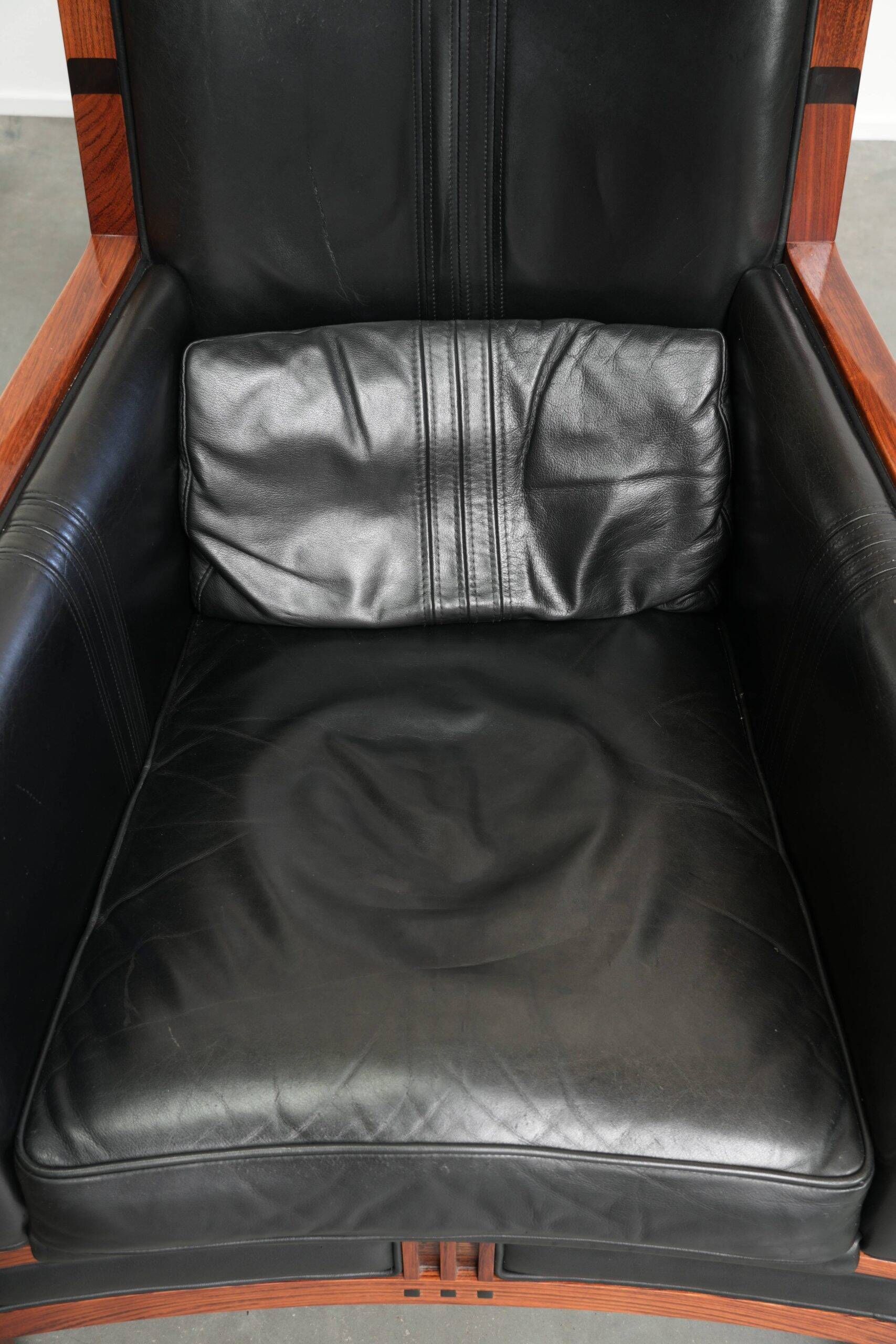 Stylish cowhide Art Deco design armchair