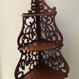 Pair of corner shelf XIX in openwork mahogany napoleon III