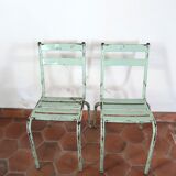 Set of 2 Art Prog metal garden chairs