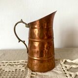 Antique copper and brass pitcher