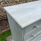 Commode vintage patine blanche