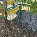 Set of 4 metal bistro chairs tolix style