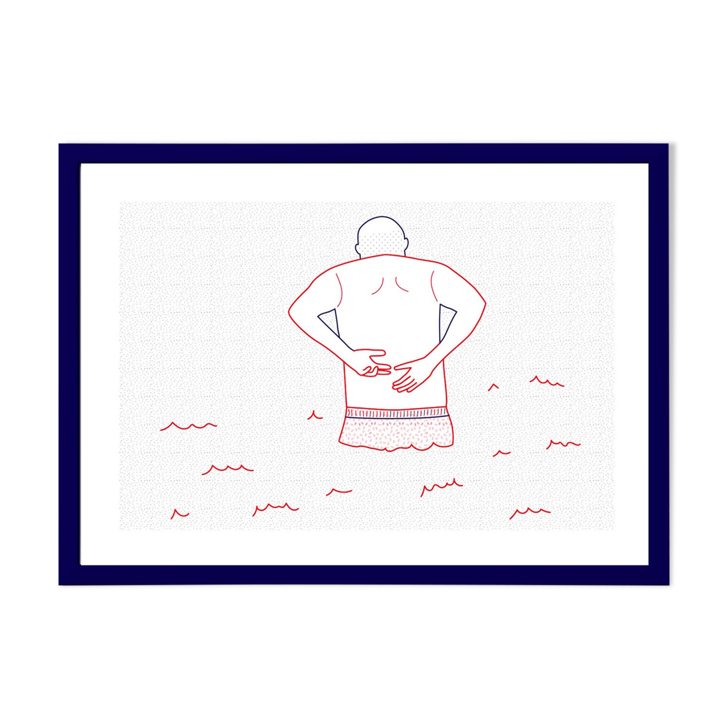 Illustration A4 naiade no. 3/8 brittany bather sea