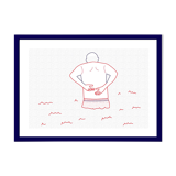 Illustration A4 naiade no. 3/8 brittany bather sea