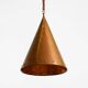 1960s cone pendant lamp in copper by th. valentiner copenhagen denmark