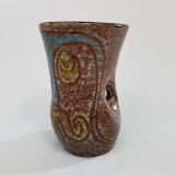 Accolay décor of face ceramic vase