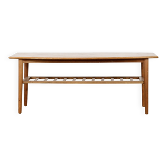 Midcentury Two Tier Teak Slatted Coffee Table.