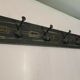 School coat rack with black patinated labels