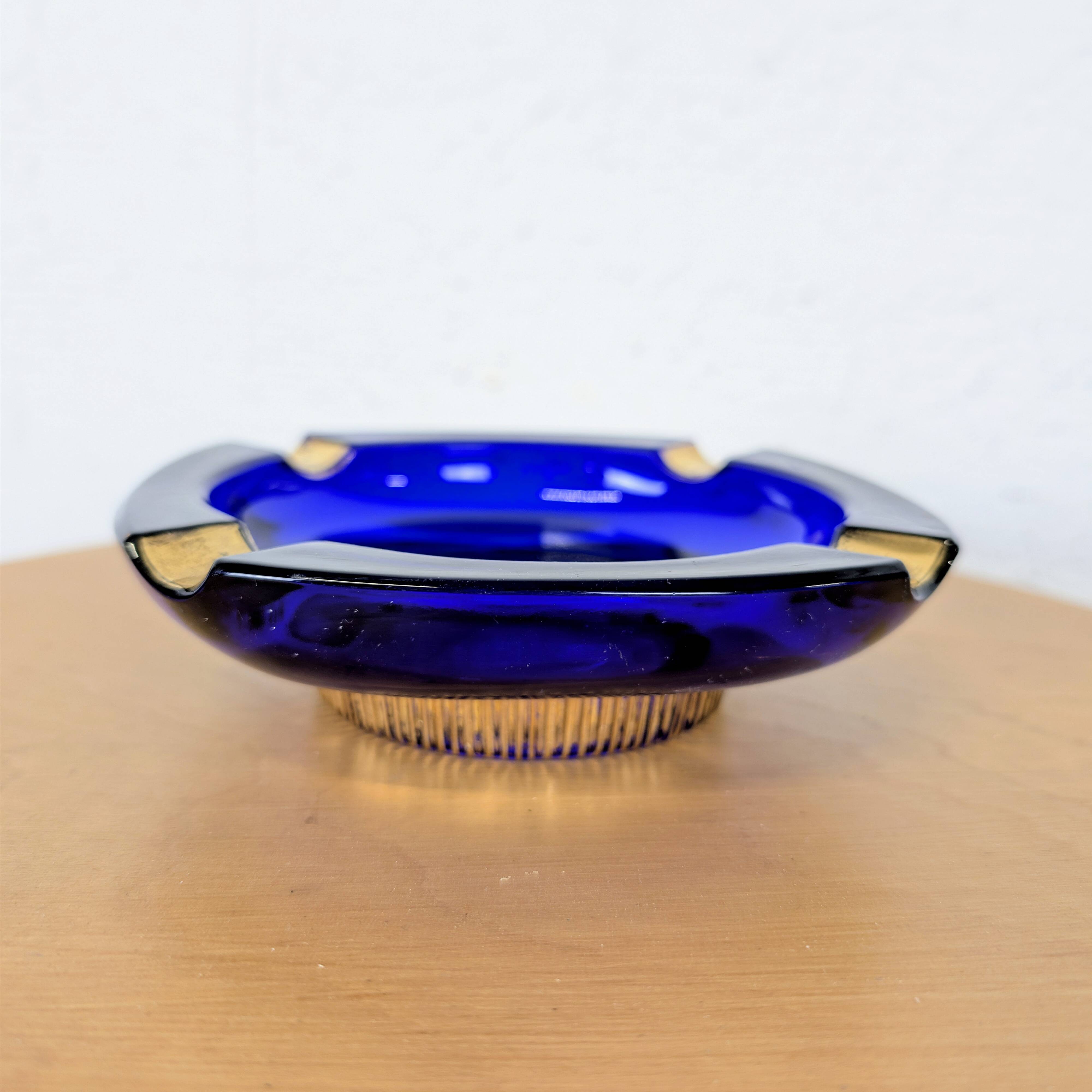 "Cobalt & Gold" ashtray