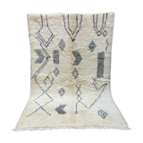 White black berbere abstract wool rug 175x266cm