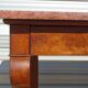 Console époque Restauration, style  Charles X en noyer avec marbre griotte