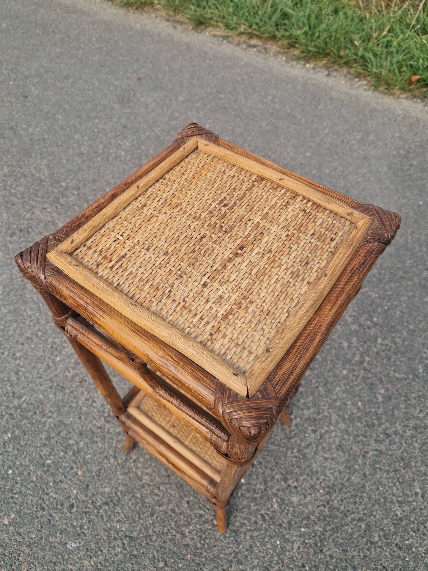 Vintage rattan stool