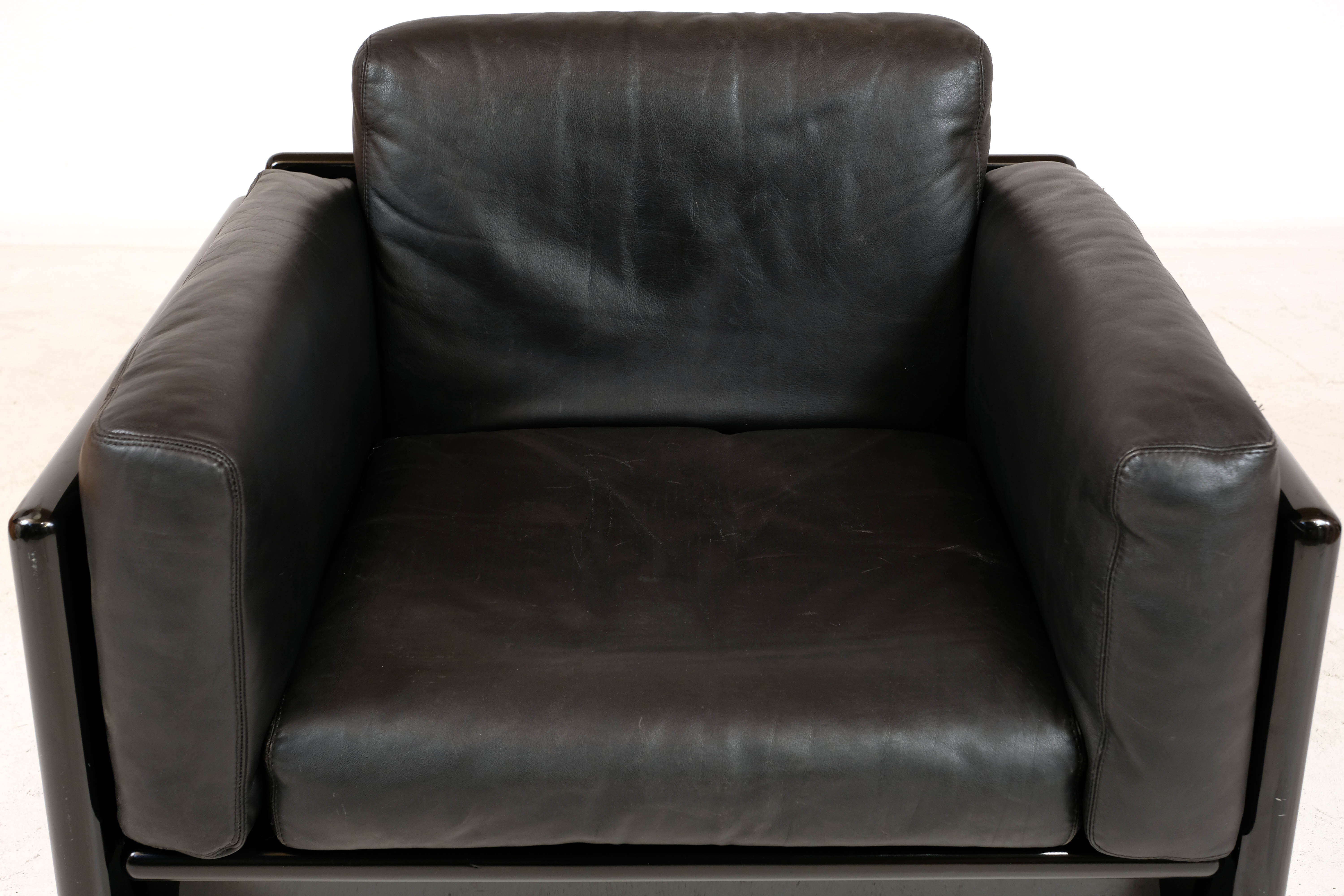 Leather armchair by Dino Gavina for Studio Simon, 1970s