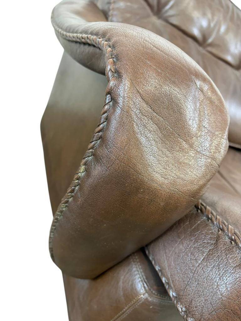 Vintage Danish leather canapé 'Madsen & Schubell' in brown