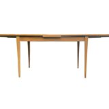 Table bois blond avec rallonges années 60 vintage