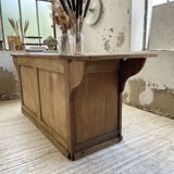 Two-sided central island counter in pine 220cm
