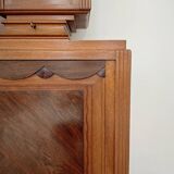 Buffet haut art and craft Art déco français en bois blond 1950 1960