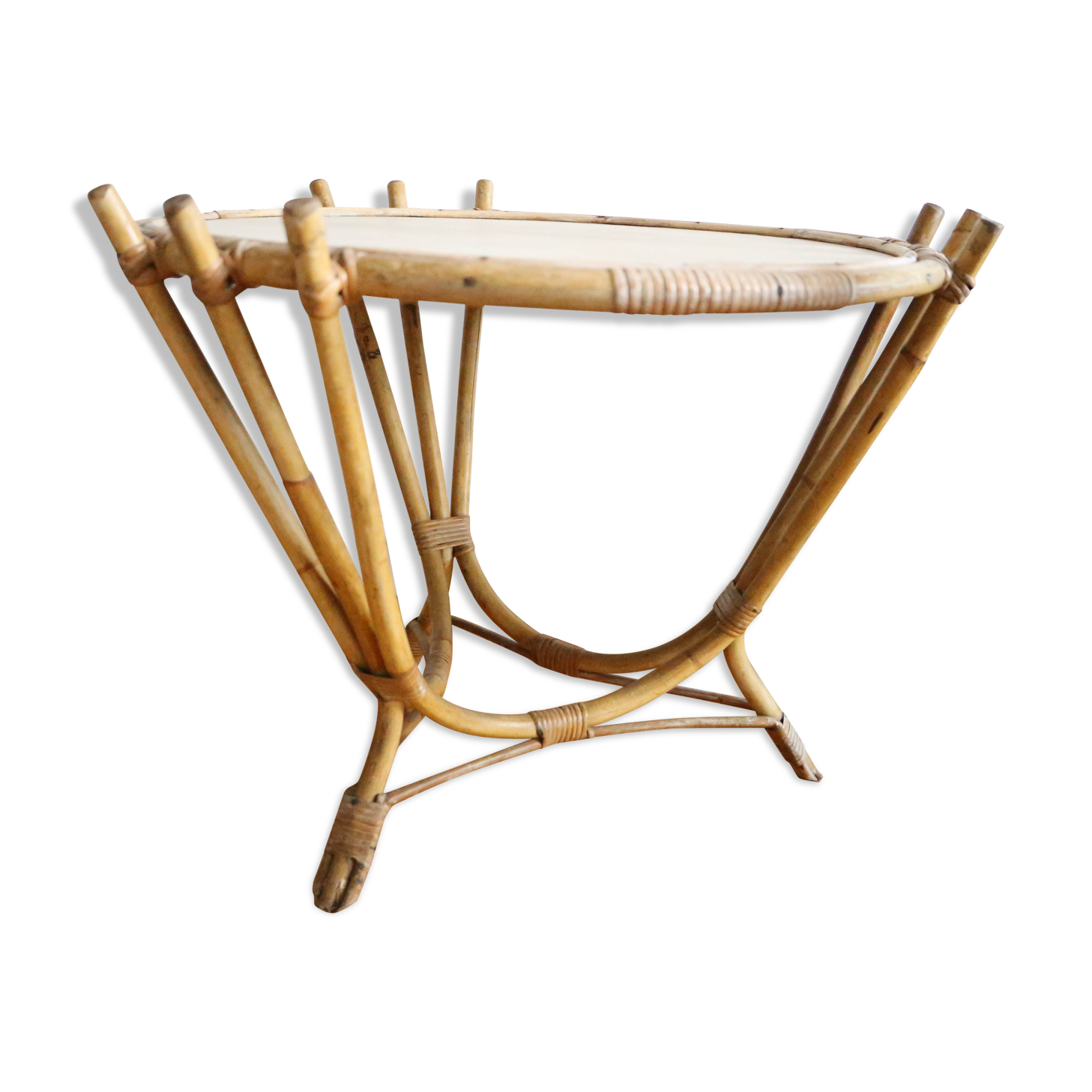 Nice rattan coffee table, vintage