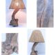 Brutalist solid patinated wood lamp foot
