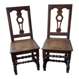 Pair of chairs Lorraines XIX century carved wood