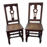 Paire de chaises Lorraines  XIX siècle en bois sculpté