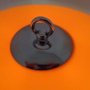 Italian orange plastic and chrome table lamp, 1960s