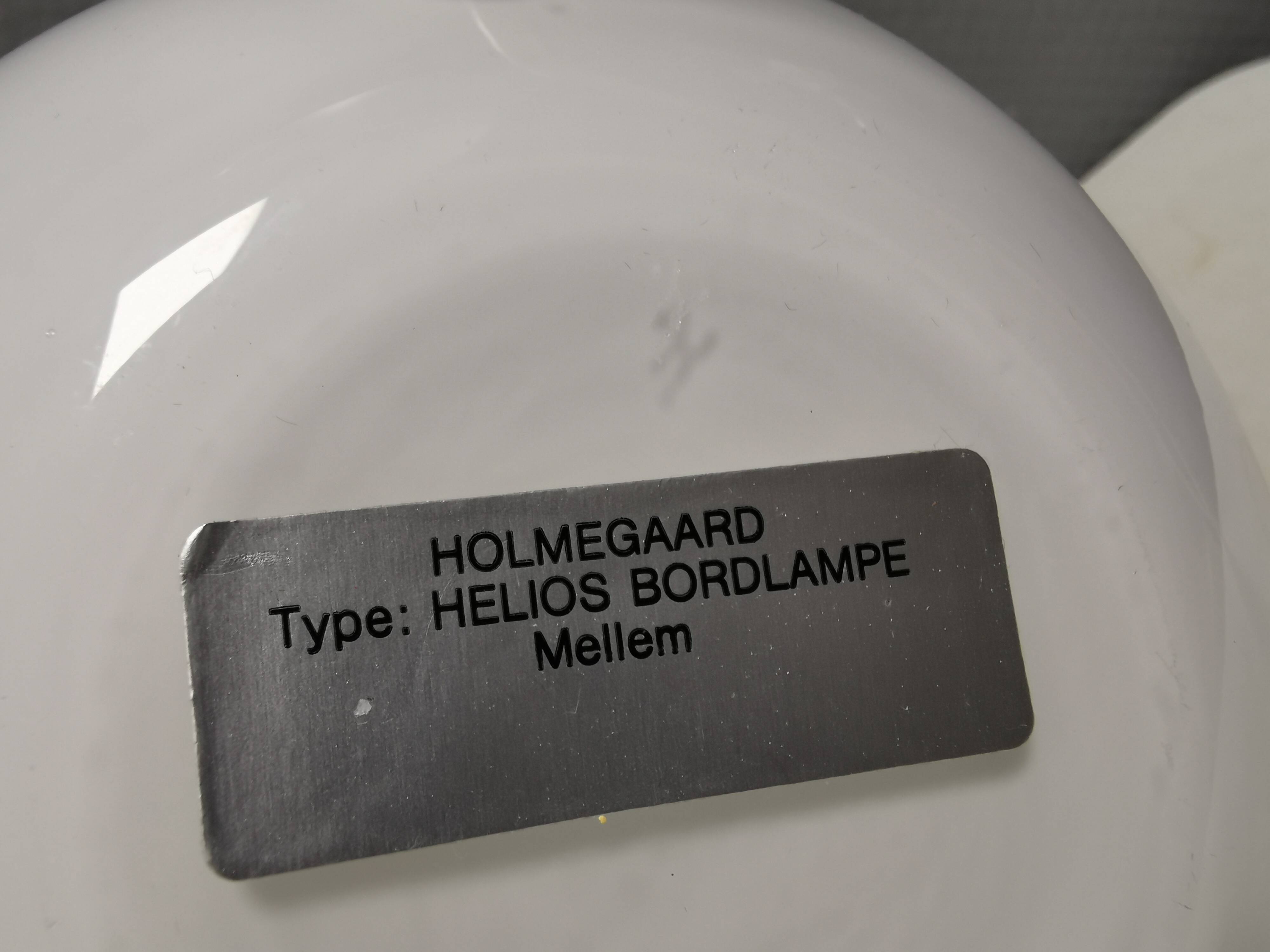Rare Helios table lamp from Holmegaard, designed by Arne Branzell in 1984.