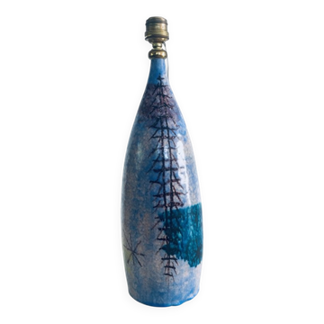 Mid-Century Design Art Studio Ceramic Table Lamp by Cacf Faenza, Italy, 1950s