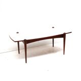 Vintage coffee table with reversible teak and formica top from the 60s
