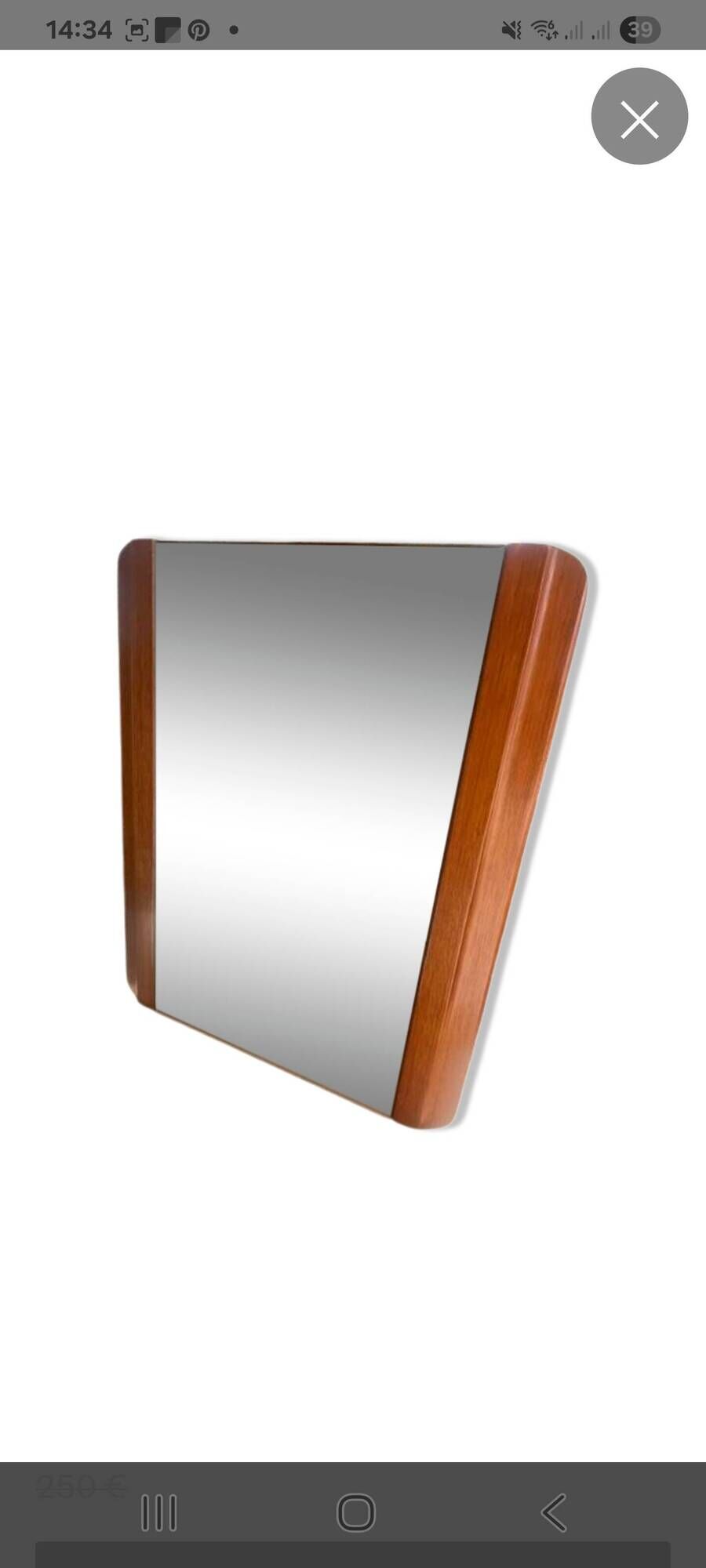 Art Deco modernist mirror in mahogany