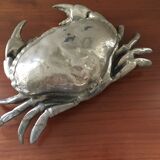 Silver metal box in crab shape