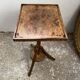 Old primitive wooden tripod pedestal table