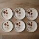Set of 6 dessert plates in Sarreguemines sandstone, thistle pattern